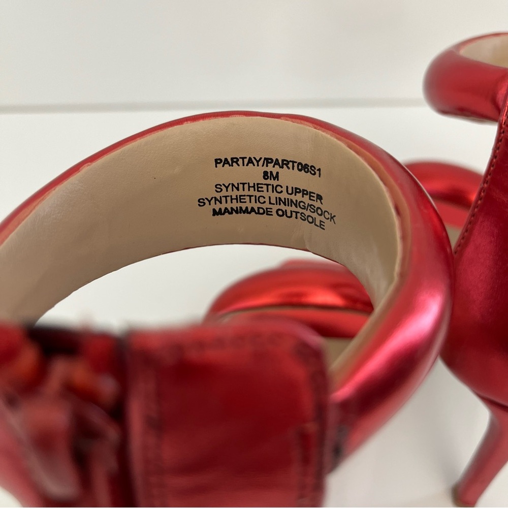 STEVE MADDEN Partay Ankle-Strap Stiletto Sandals in Red NEW - Picture 12 of 13